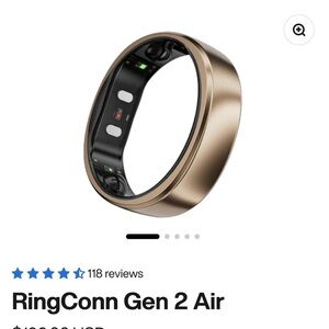 NEW IN BOX RingConn Gen 2 Air Smart Ring - Dune Gold - Sz 8